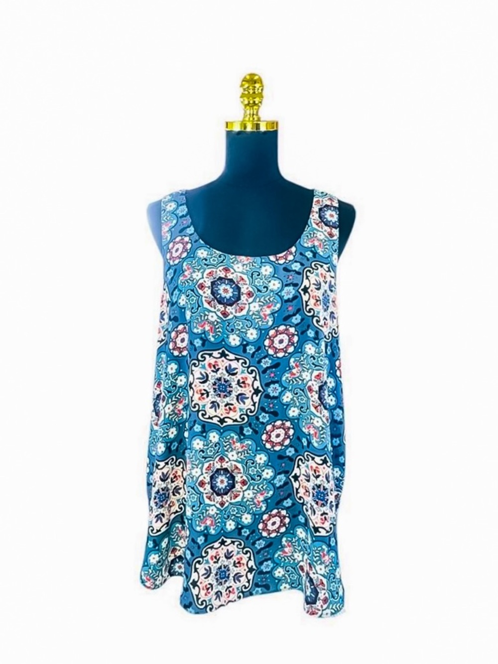 LOFT Mandala Print Racerback Tank Top Blouse Women's Size XL